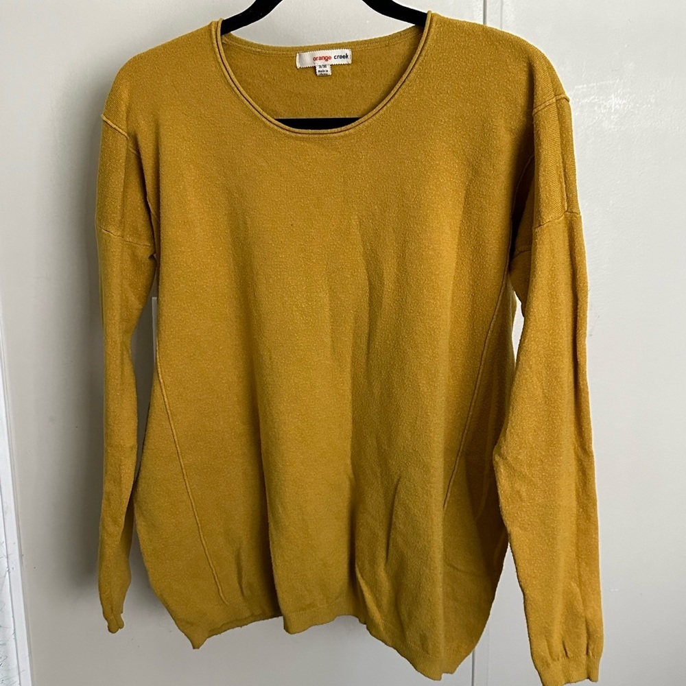 Orange Creek Women’s Mustard Yellow Crewneck Sweater size S/M - Picture 1 of 6